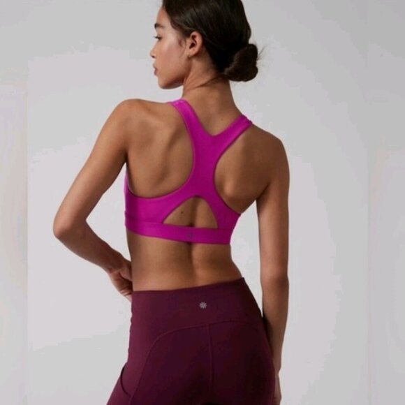 Athleta | Ultimate Zip Front Bra D-DD In Magenta - Picture 9 of 9
